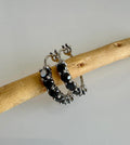 Sterling silver black diamond earrings