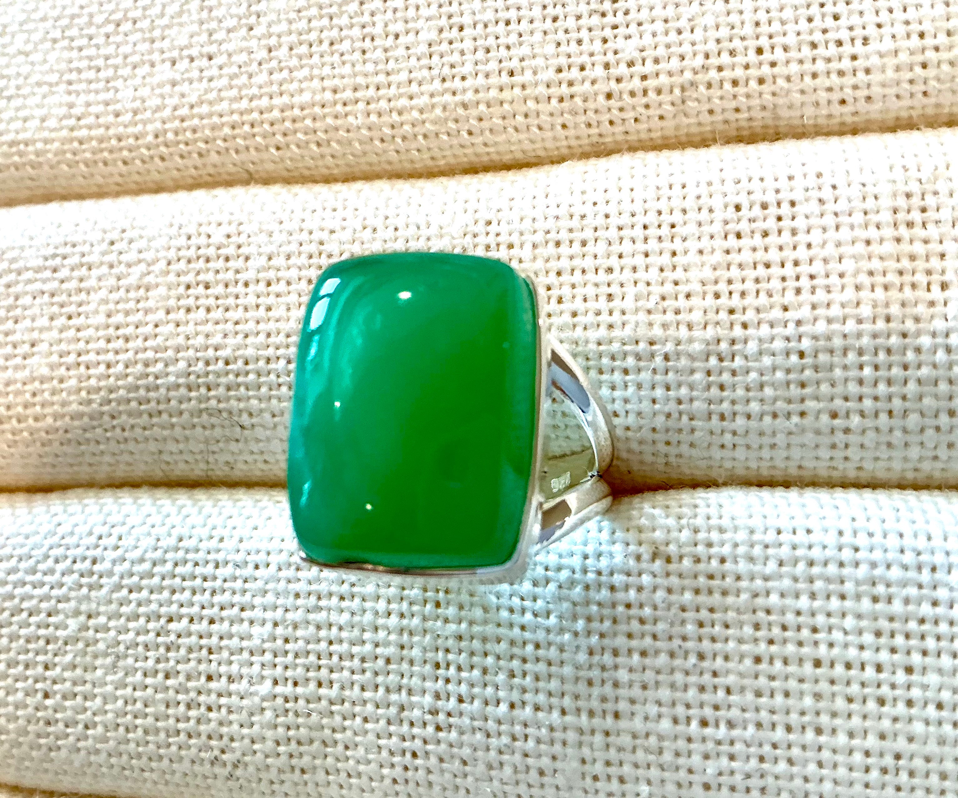 Sterling Silver Chrysophrase Ring