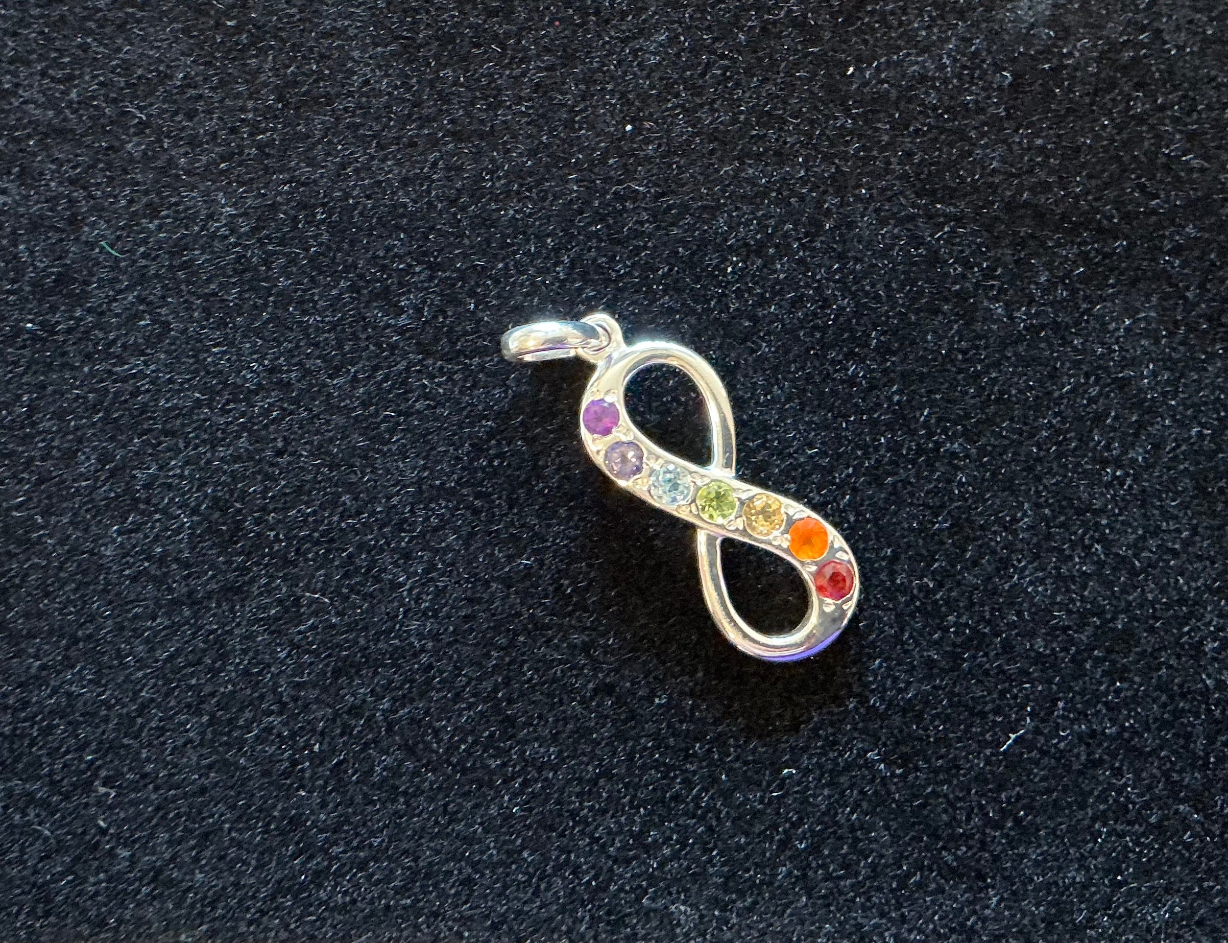 Sterling silver chakra infinity pendant
