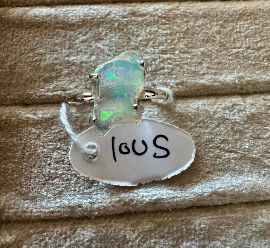 Ethiopian opal ring sterling silver