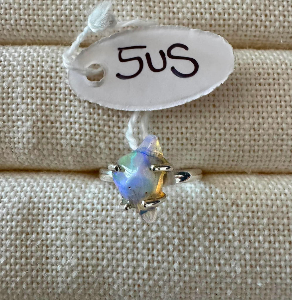 Ethiopian opal ring sterling silver